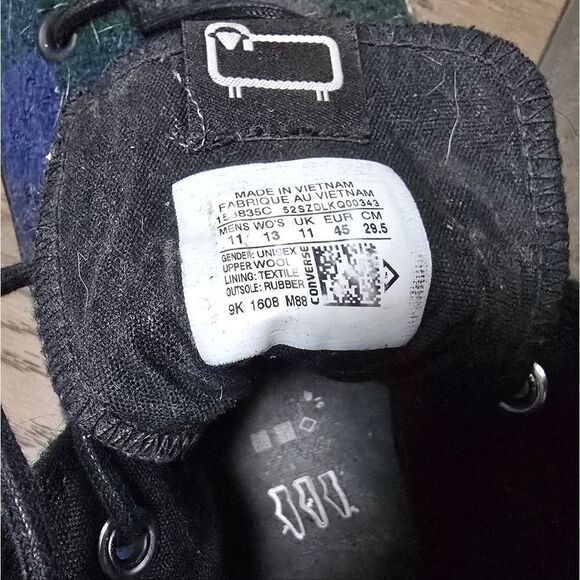 Converse x Woolrich Chuck Taylor All Star High Tops in Blue Plaid - Picture 10 of 11